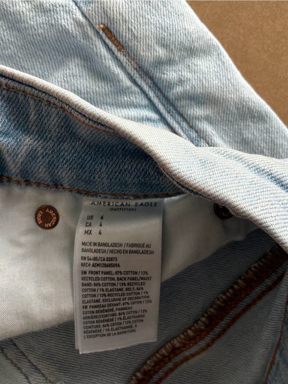 American Eagle Outfitters Light Blue Distressed Denim Shorts - Picture 7 of 8
